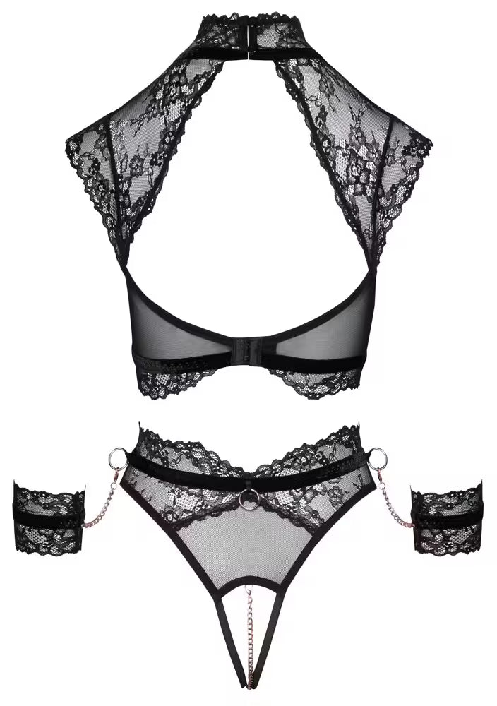 Spitzen-Set mit abnehmbaren Fesseln - erotikdessous