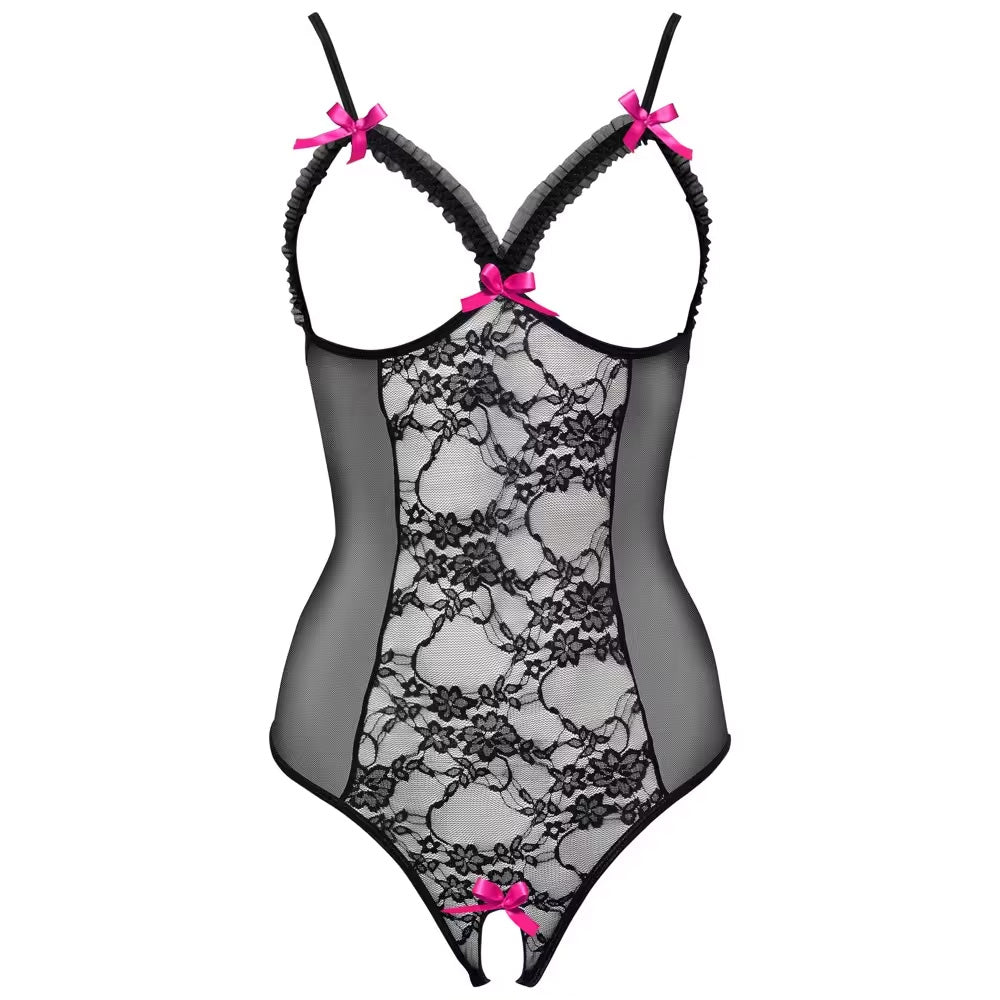 Body ouvert aus Powernet mit Spitze - erotikdessous