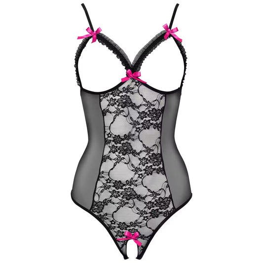 Body ouvert aus Powernet mit Spitze - erotikdessous