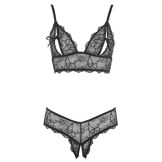 BH plus String, ouvert, aus weicher Spitze - erotikdessous