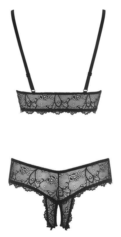 BH plus String, ouvert, aus weicher Spitze - erotikdessous